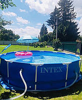 Басейн каркасний 305х76 інтекс, Великий каркасний басейн з фільтром і насосом для дорослих, Басейни інтекс