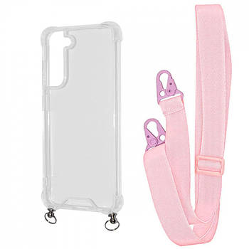 Чохол WAVE Clear Case With Strap для Samsung Galaxy S21 Fe (G990B) Pink Sand