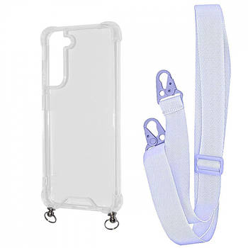 Чохол WAVE Clear Case With Strap для Samsung Galaxy S21 Fe (G990B) Light Purple