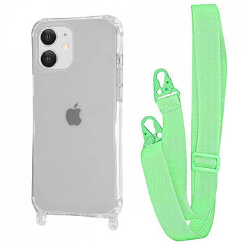 Чохол WAVE Clear Case With Strap для Iphone 11 Green