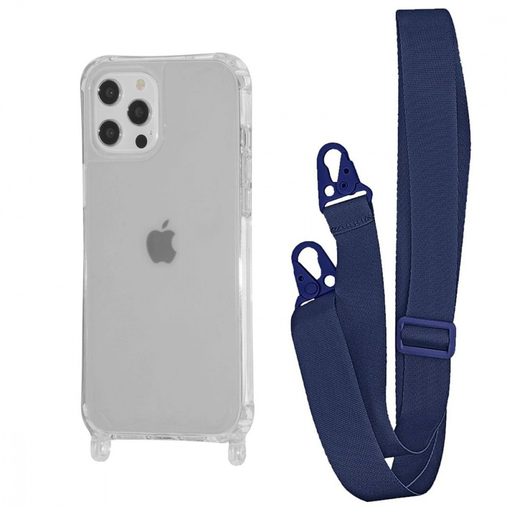 Чохол WAVE Clear Case With Strap для Iphone 12/12 Pro Midnight Blue, фото 1