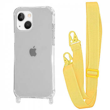 Чохол WAVE Clear Case With Strap для Iphone 15 Yellow