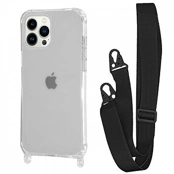 Чохол WAVE Clear Case With Strap для Iphone 13 Pro Max Black