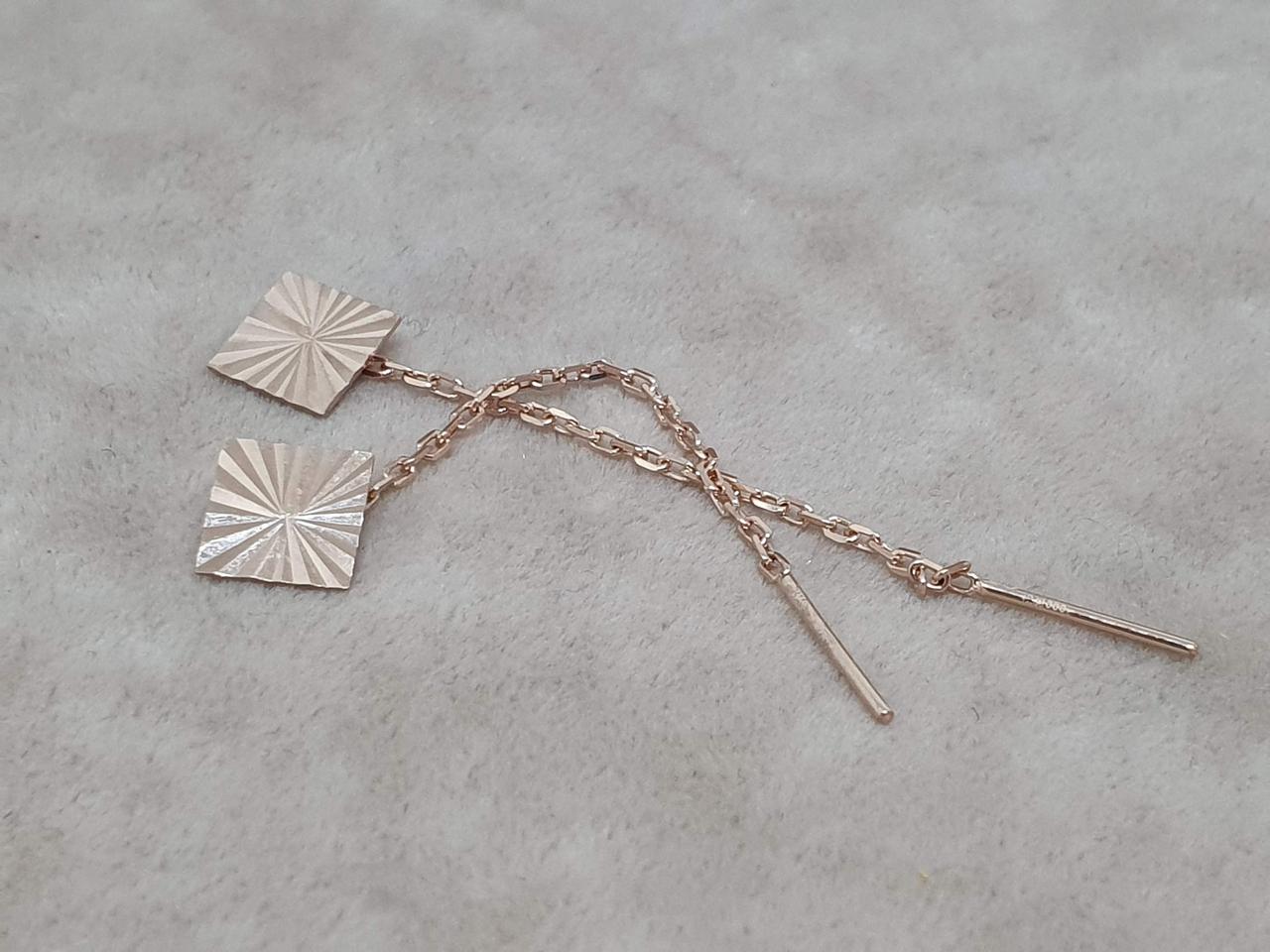 Золоті сережки-протяжки. 210081_А, фото 1