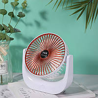 Настільний вентилятор на акумуляторі Біло-червоний Fan Portable F138 4.5W, маленький вентилятор для дому