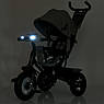 Дитячий триколісний велосипед — коляска Turbo Trike MT 1006-8 з батьківською ручкою Сірий, фото 7