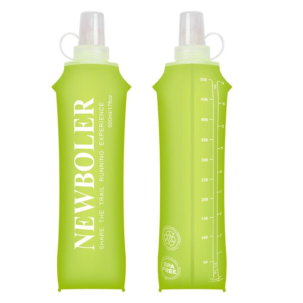 Пляшка складана для води похідна силіконова Newboler 500 мл Зелена, фото 1