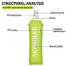 Пляшка складана для води похідна силіконова Newboler 500 мл Зелена, фото 5