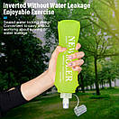 Пляшка складана для води похідна силіконова Newboler 500 мл Зелена, фото 9