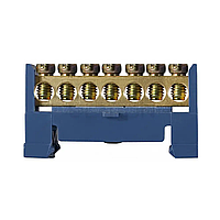 Шина нульова 7 отворів (6x9) GISELT у ізоляторі DIN, сполучна, електрична для автоматів