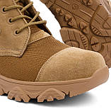 Тактичні дихаючі літні берці койот для військових. Літні берці з міцною підошвою. Wolf original, фото 2