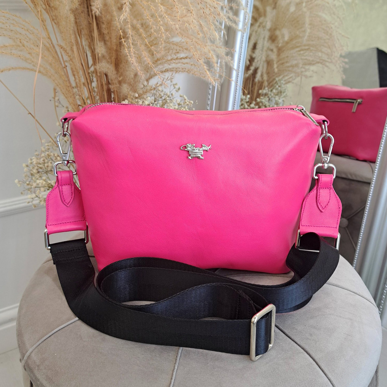 Сумка жіноча шкіряна ТМ "Vasha Para". Колір фуксія, фото 1