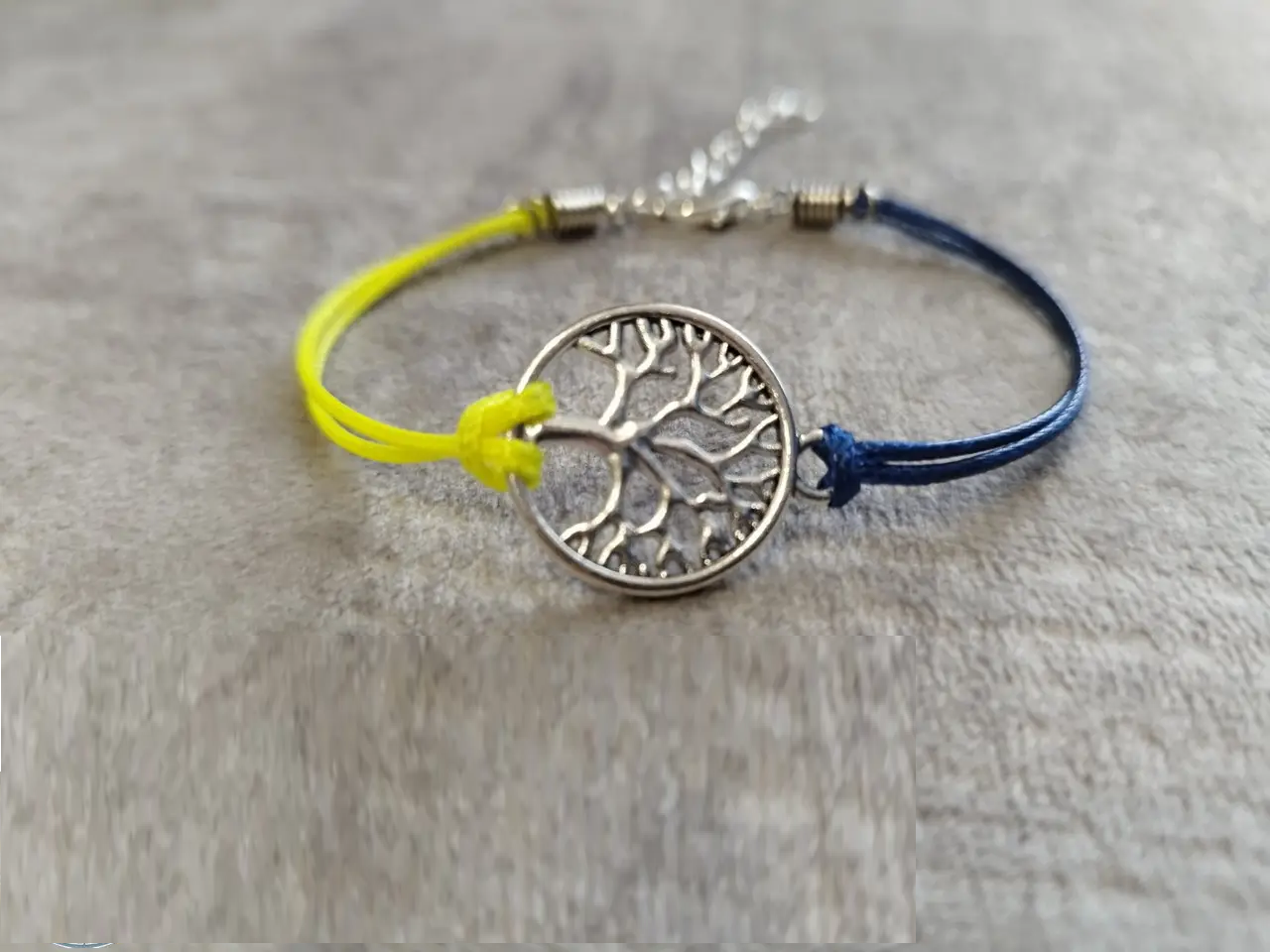 Браслет дерево життя в жовто-синьому кольорі України амулет, фото 1