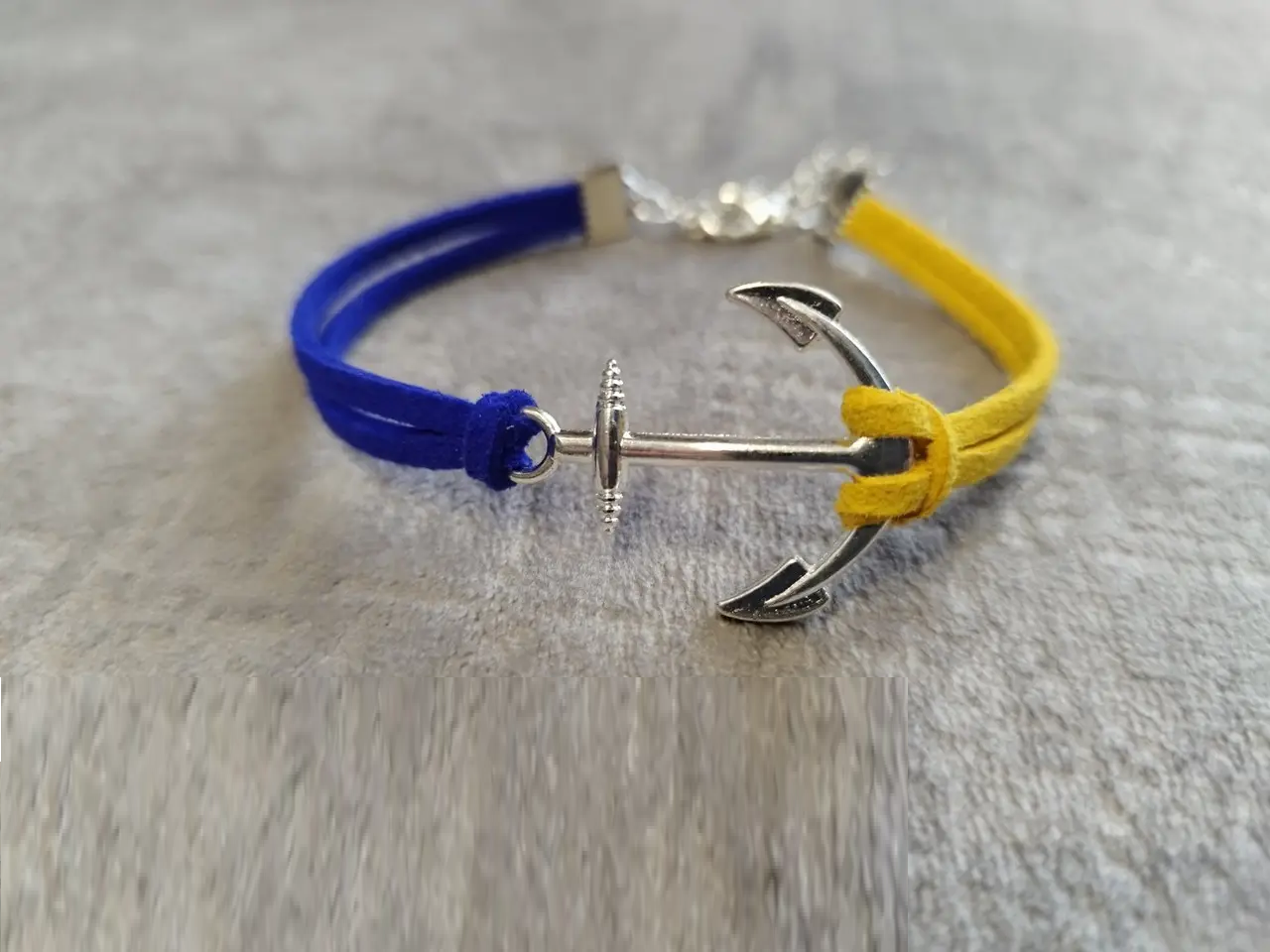 Браслет якір з якорем в патріотичному жовто-синьому кольорі у вигляді прапору України, фото 1