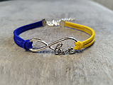 Браслет знак безкінечності Love Ukraine в патріотичному жовто-синьому кольорі Україна, фото 2
