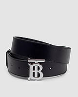 Женский Ремень Бурберри Кожаный Двухцветный Черный Бежевый С Металлической Пряжкой Серебристого Цвета Burberry