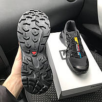 Кросівки чоловічі Salomon XT6 Lab total Black Саломон ХТ6 Лаб повністю чорні весна літо, фото 4