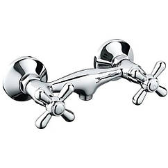 Змішувач для душу двовентильний CRON Dominox хром метал з душовим набором CR0864