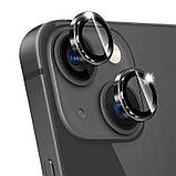 Скло захисне Metal Classic на камеру для iPhone 14 Plus / 14- чорний, фото 2