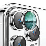 Скло захисне Metal Classic на камеру для iPhone 14 Pro Max / 14 Pro- срібло, фото 2