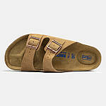 Чоловічі літні шльопанці Birkenstock Arizona (коричневі) модне літнє взуття 2098 Біркеншток топ, фото 8