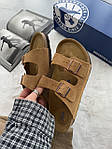 Чоловічі літні шльопанці Birkenstock Arizona Chestnut (коричневі) модне літнє взуття brk-0006 Біркеншток топ, фото 2