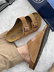 Чоловічі літні шльопанці Birkenstock Arizona Chestnut (коричневі) модне літнє взуття brk-0006 Біркеншток топ, фото 7
