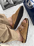 Чоловічі літні шльопанці Birkenstock Arizona Chestnut (коричневі) модне літнє взуття brk-0006 Біркеншток топ, фото 5