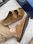 Чоловічі літні шльопанці Birkenstock Arizona Chestnut (коричневі) модне літнє взуття brk-0006 Біркеншток топ, фото 4