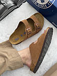 Чоловічі літні шльопанці Birkenstock Arizona Coffe (коричневі) модне літнє взуття brk-0005 Біркеншток топ, фото 9