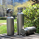 Пляшка титанова для води спортивна фляга з титану Loerston Titanium 750 мл з неопреновим чохлом, фото 9
