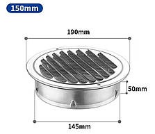 D150 решітка вентиляційна зовнішня дзеркальна н/ж 201, фото 4