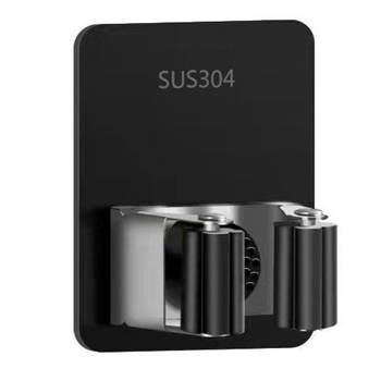 Самоклеючий тримач для швабри - нержавіюча сталь SUS304 - без свердління і клею - BLACK