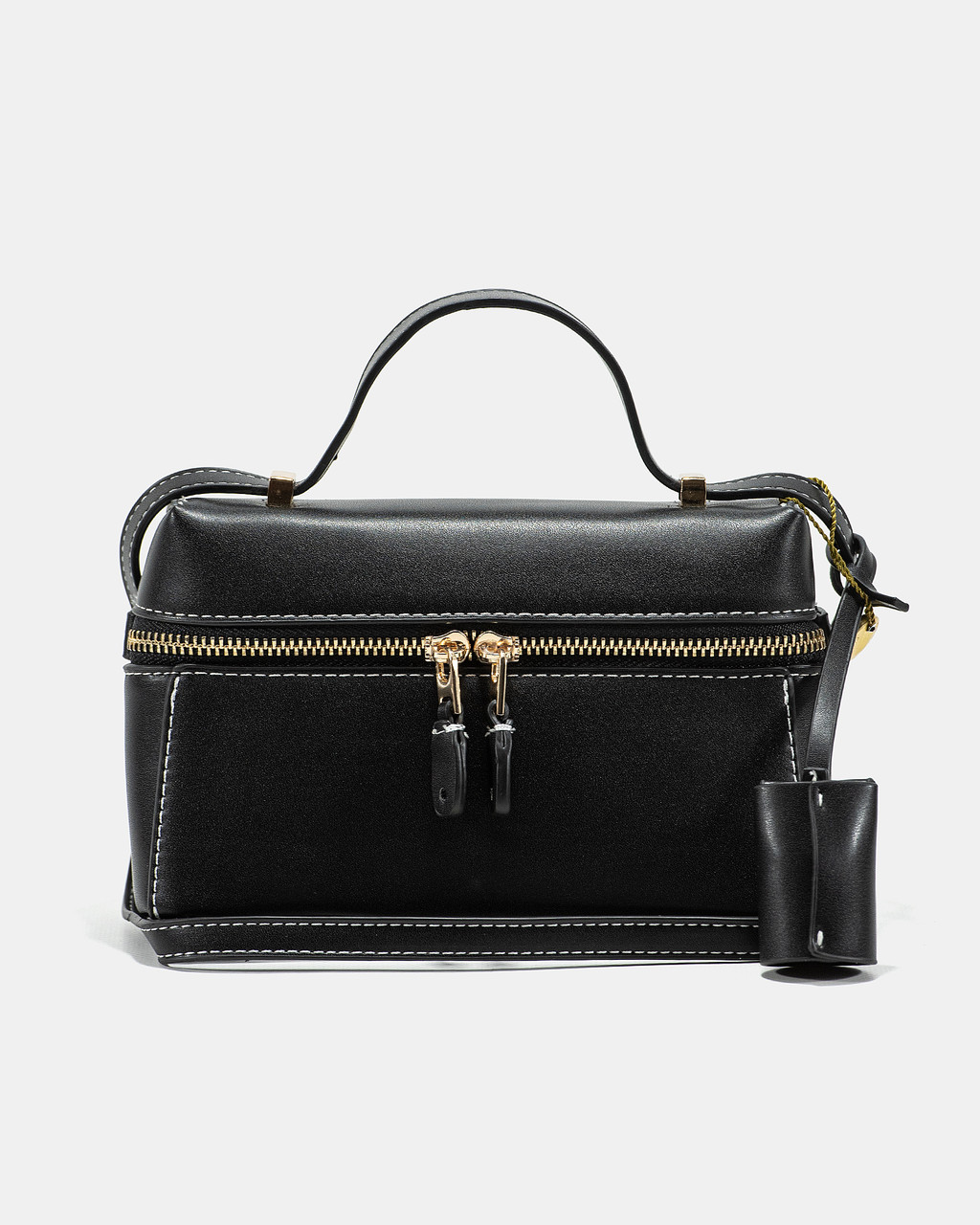 Жіноча стильна сумка Loro Piana Zipper Classic (чорна) повсякденна з довгим ремінцем A0171 vkross, фото 1