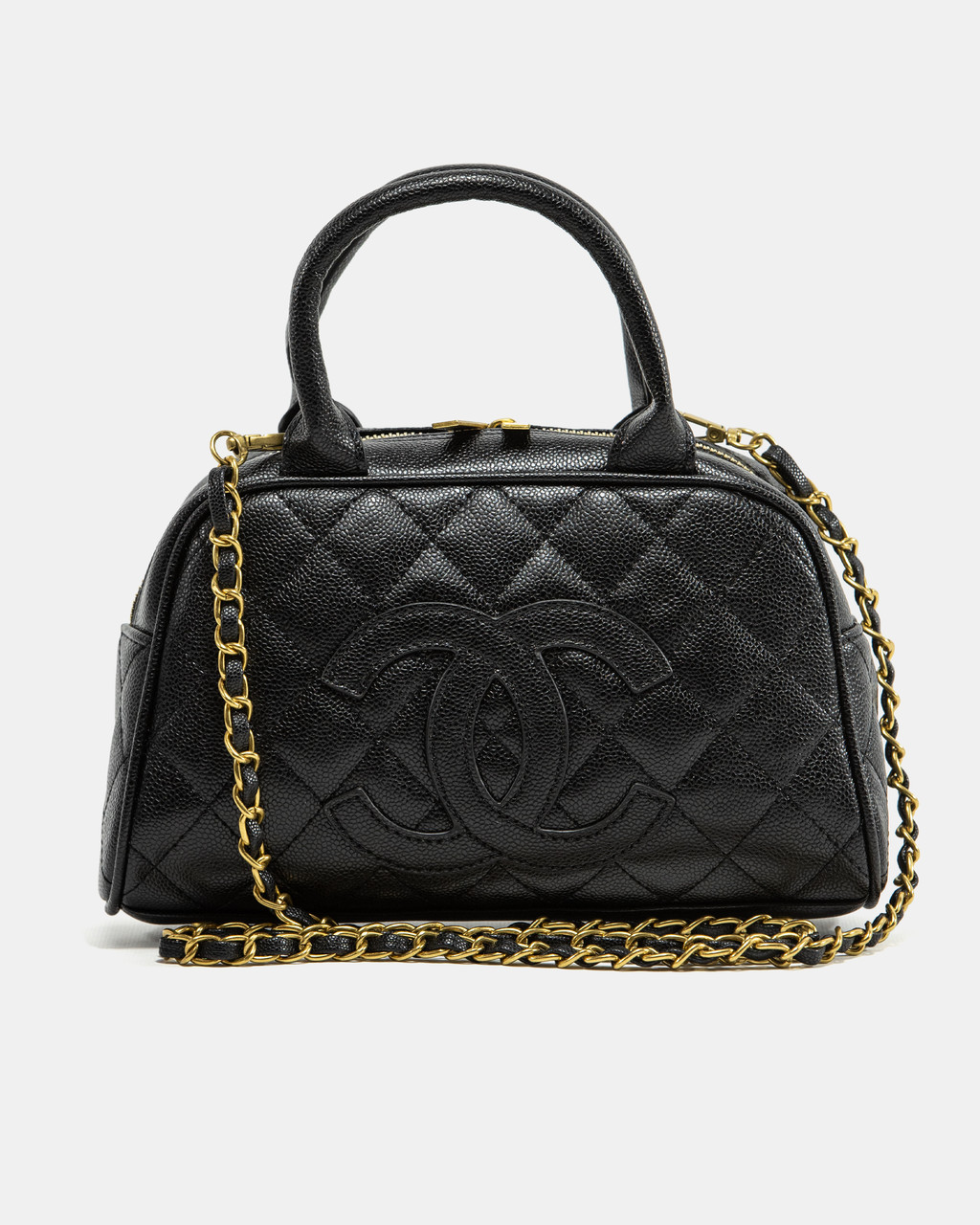 Жіноча стильна сумка Chanel Quilted Bowling Bag (чорна) повсякденна з довгим ланцюжком A0101 vkross, фото 1