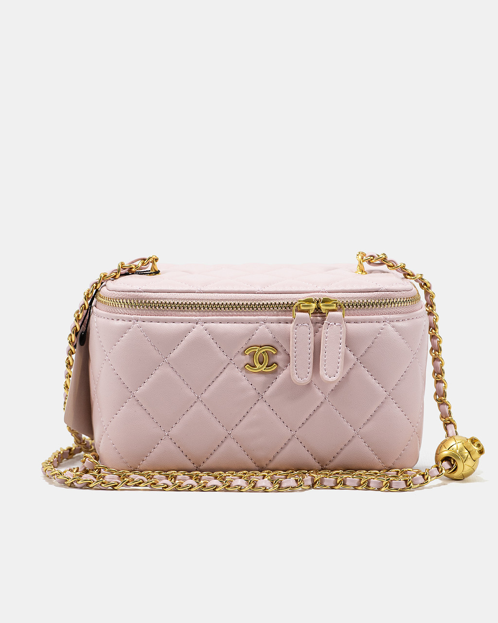 Жіноча стильна сумочка Chanel Mini Vanity Case (рожева) повсякденний кейс на довгому ланцюжку A0261 vkross, фото 1