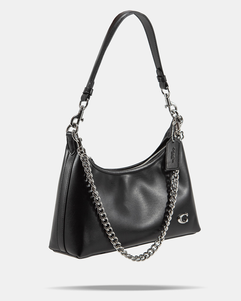 Жіноча стильна сумка Coach Swinger Shoulder Bag (чорна) повсякденна з ланцюжком і ремінцем А0134 vkross, фото 1