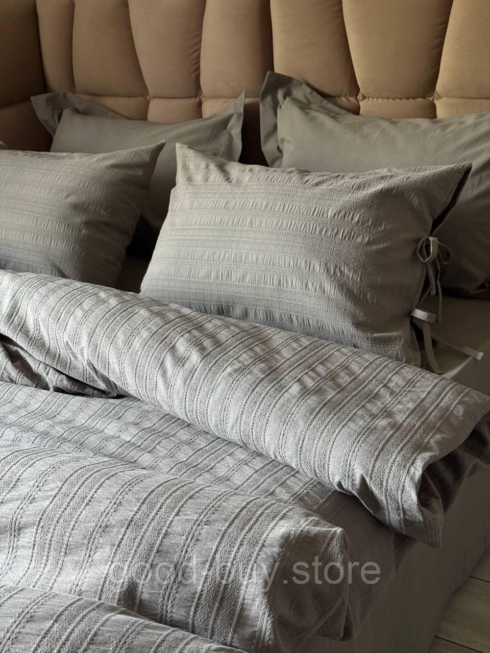Постільна білизна Saheser Lucca gri євро 200х220 jacquard