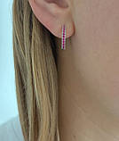 Срібні сережки кільця конго, родій, фото 4