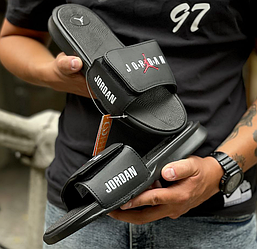 Чоловічі капці Nike Jordan літні шкіряні пляжні Сланці тапочки шльопанці Найк Джордан