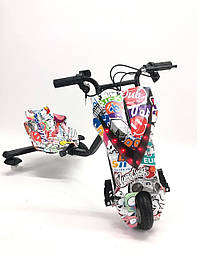 Windtech Crazy Bug 500W Білий графіті Дріфткар триколісний