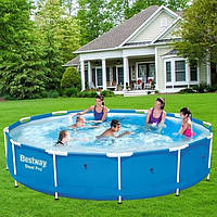 Надувний басейн каркасний, Каркасний басейн для дому, Глибокий каркасний басейн із насосом і фільтром 366х76 см Bestway, EZA