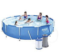 Каркасний басейн надувний для дачі, Каркасні басейни дитячі з насосом і фільтром 366х76 см Bestway, EZA