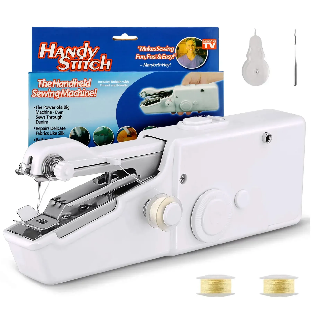 Ручна швейна машинка, на батарейках, Handy stitch (WJ-07)/ Портативна мінімашинка для шиття, фото 1