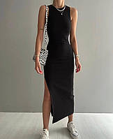 Довге плаття-сорочок на фігурі з розрізом по ніжці