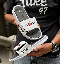 Чоловічі капці Nike Jordan літні шкіряні пляжні Сланці тапочки шльопанці Найк Джордан