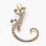 Кафф кліпс на вухо Ящірка кристали сережка Earcuff, фото 6