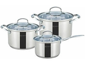 Набір посуду з 2-х кастрюль 2.7, 2.7 л. та ковша 2 л. для всіх видів плит