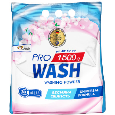 Пральний порошок Pro Wash Universal Весняна свіжість 1.5 кг (4823128004868), фото 1