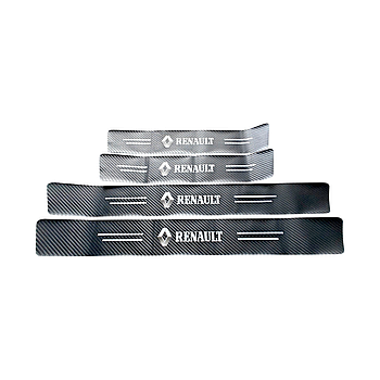 Захисна плівка накладка на пороги Renault- Чорний Карбон 4 шт